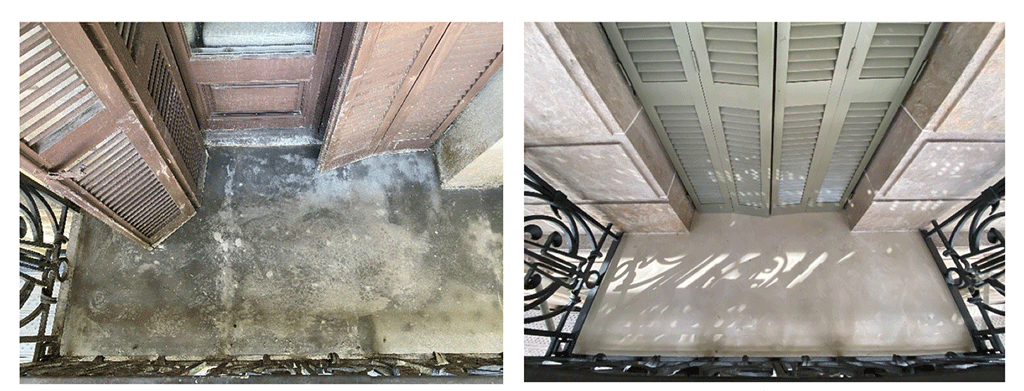 Antes y después de la rehabilitación balcones